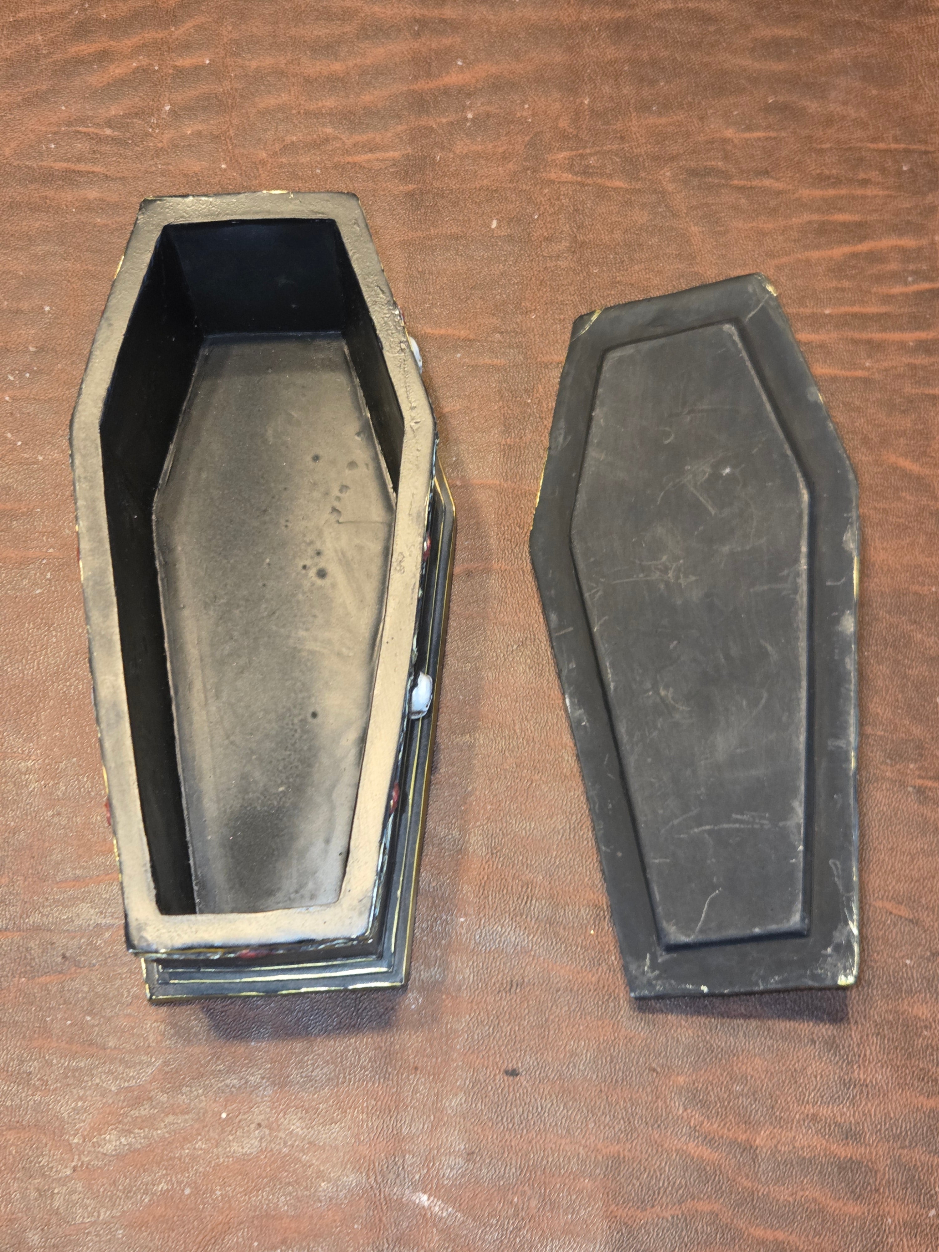 Gothic Noir Coffin Skeleton Trinket Box