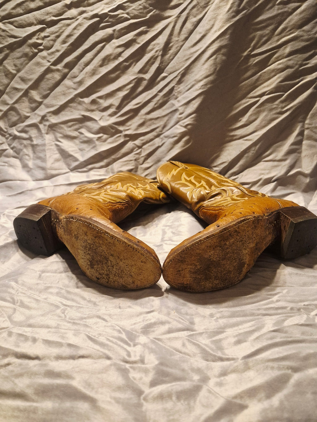 Vintage Tony Lama Ostrich Quill Cowboy Boots