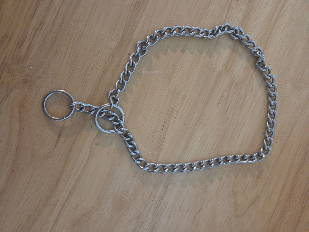 Silver Choke Chain Dog Collar