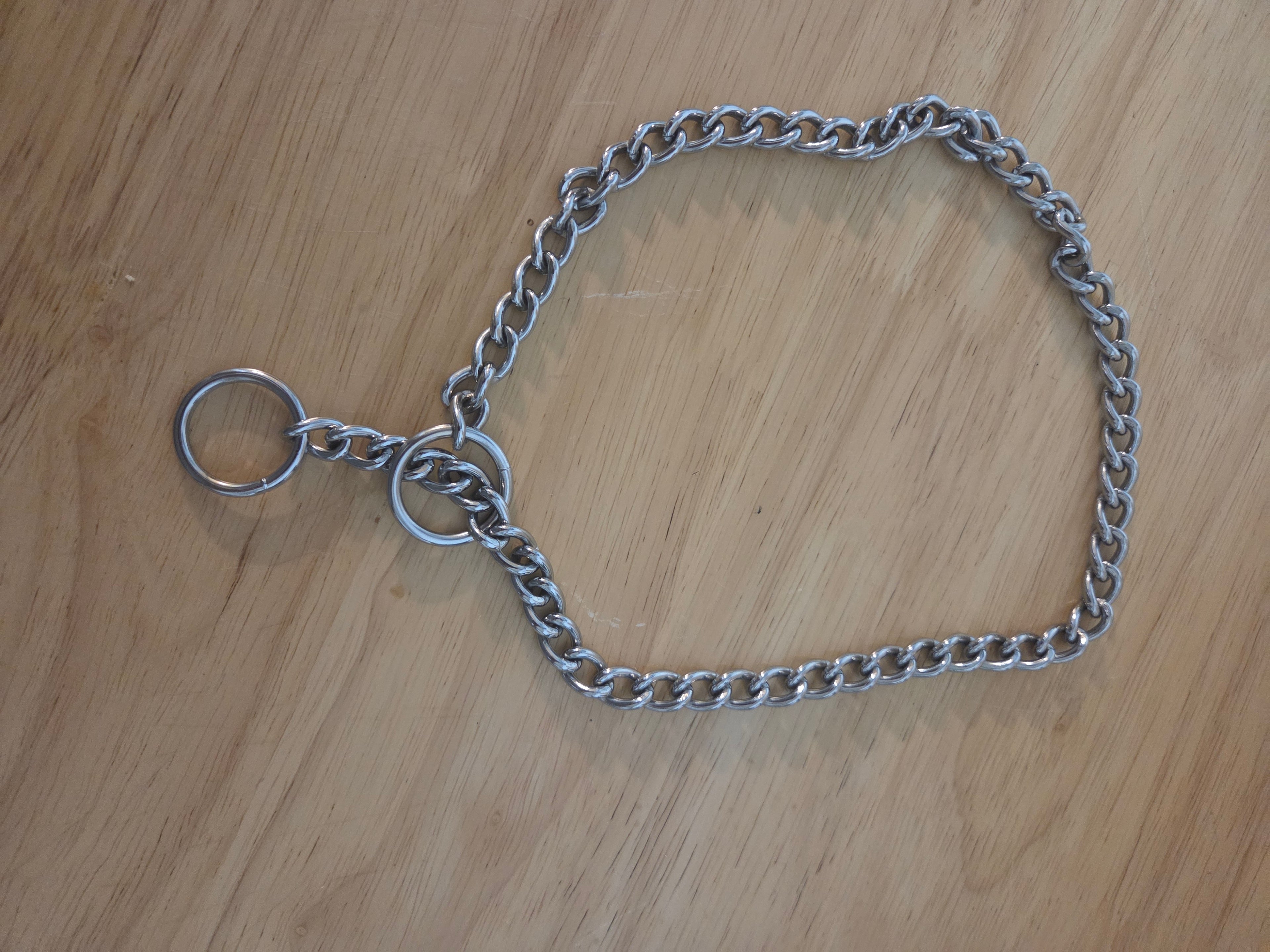 Silver Choke Chain Dog Collar