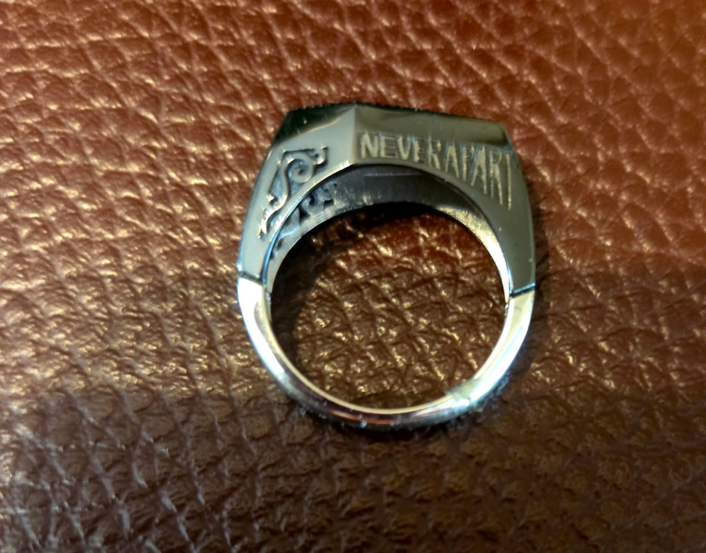 Ladies Blue Opal Coffin Ring