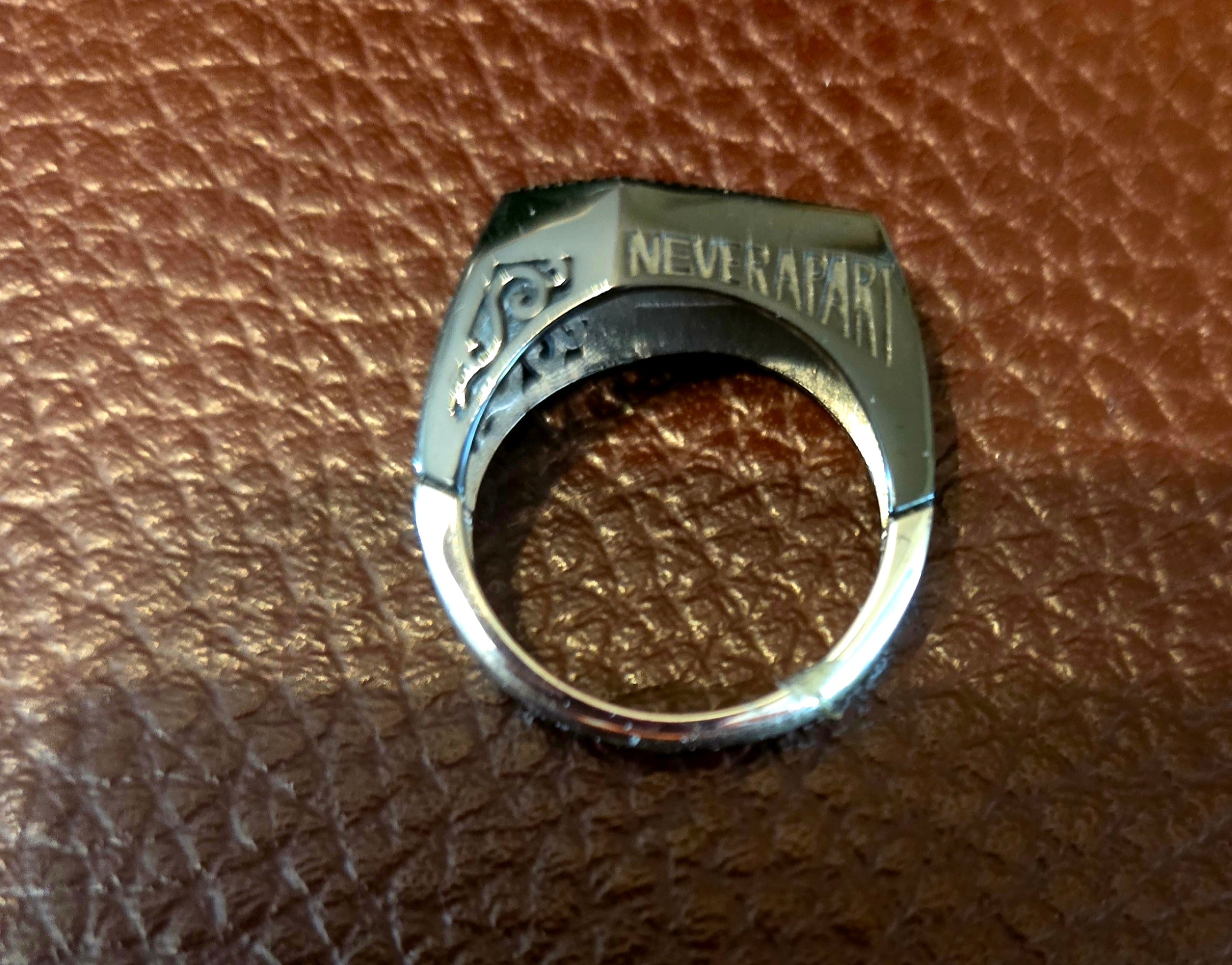 Ladies Blue Opal Coffin Ring