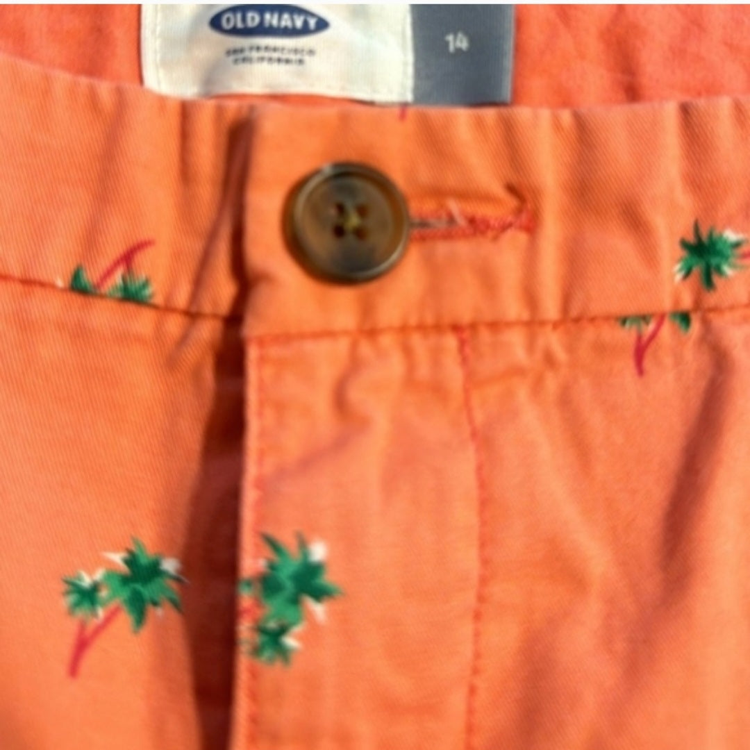 Old Navy orange palm tree print shorts
