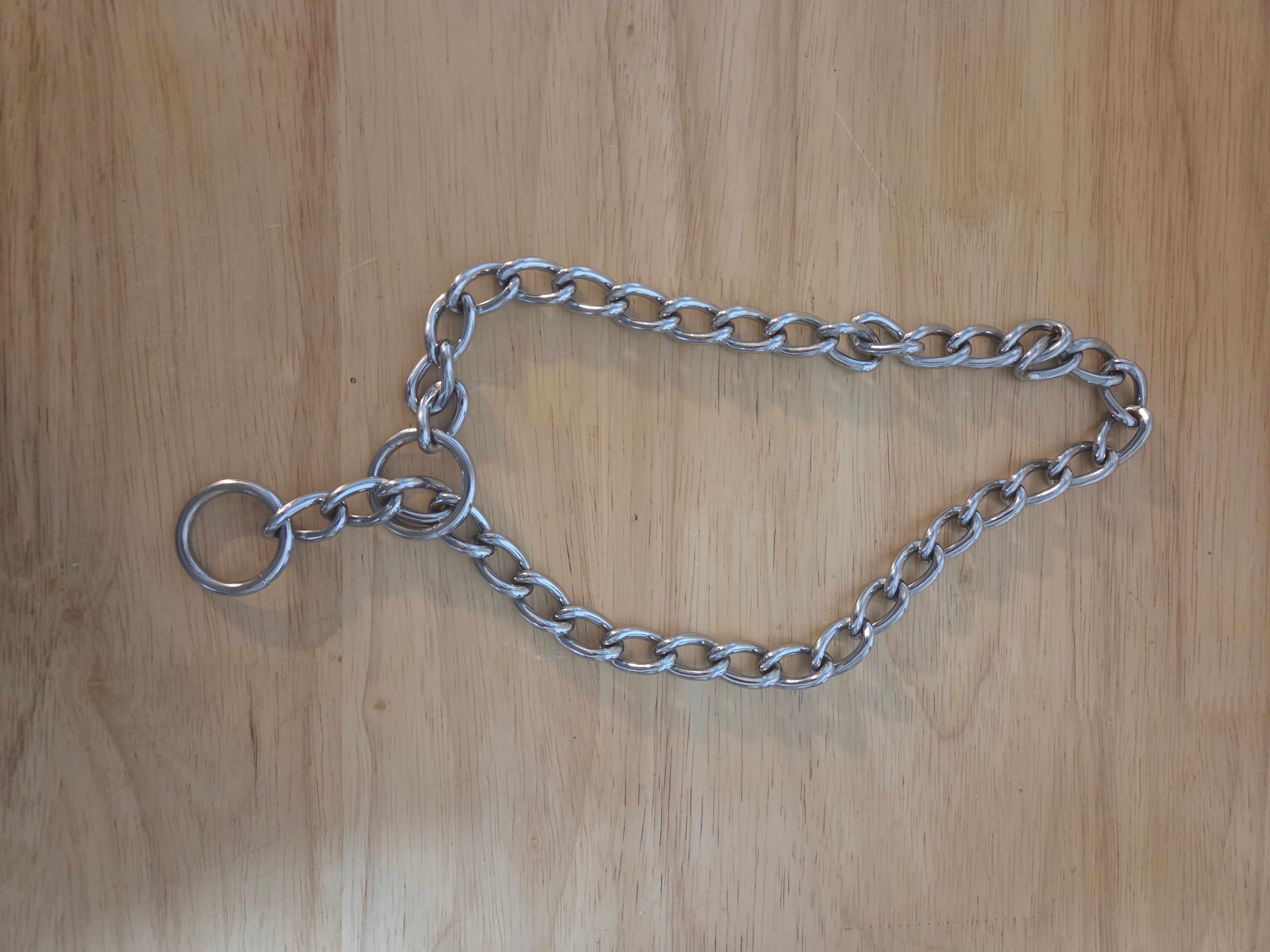 Silver Choke Chain Dog Collar