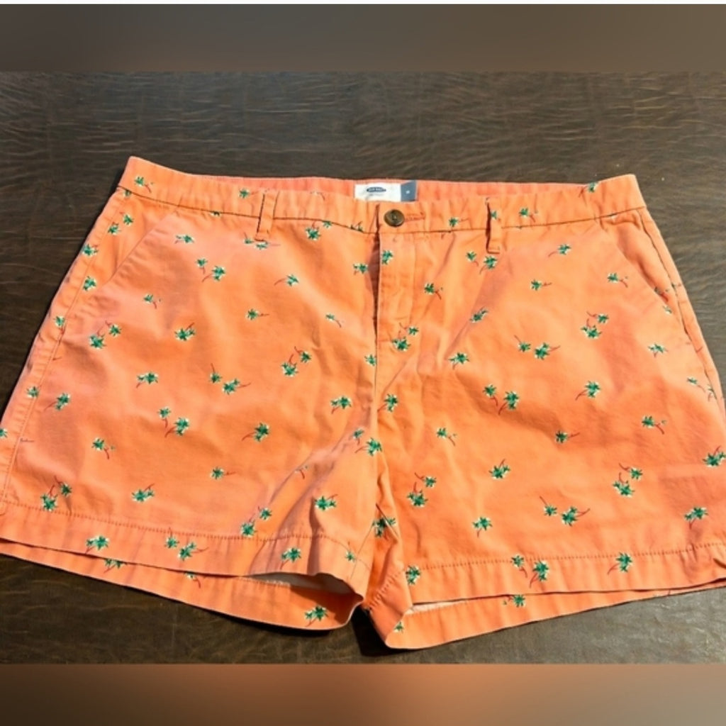 Old Navy orange palm tree print shorts