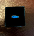 Ladies Blue Opal Coffin Ring