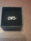 Ladies Silver and Black Plared Anchor Heart Ring